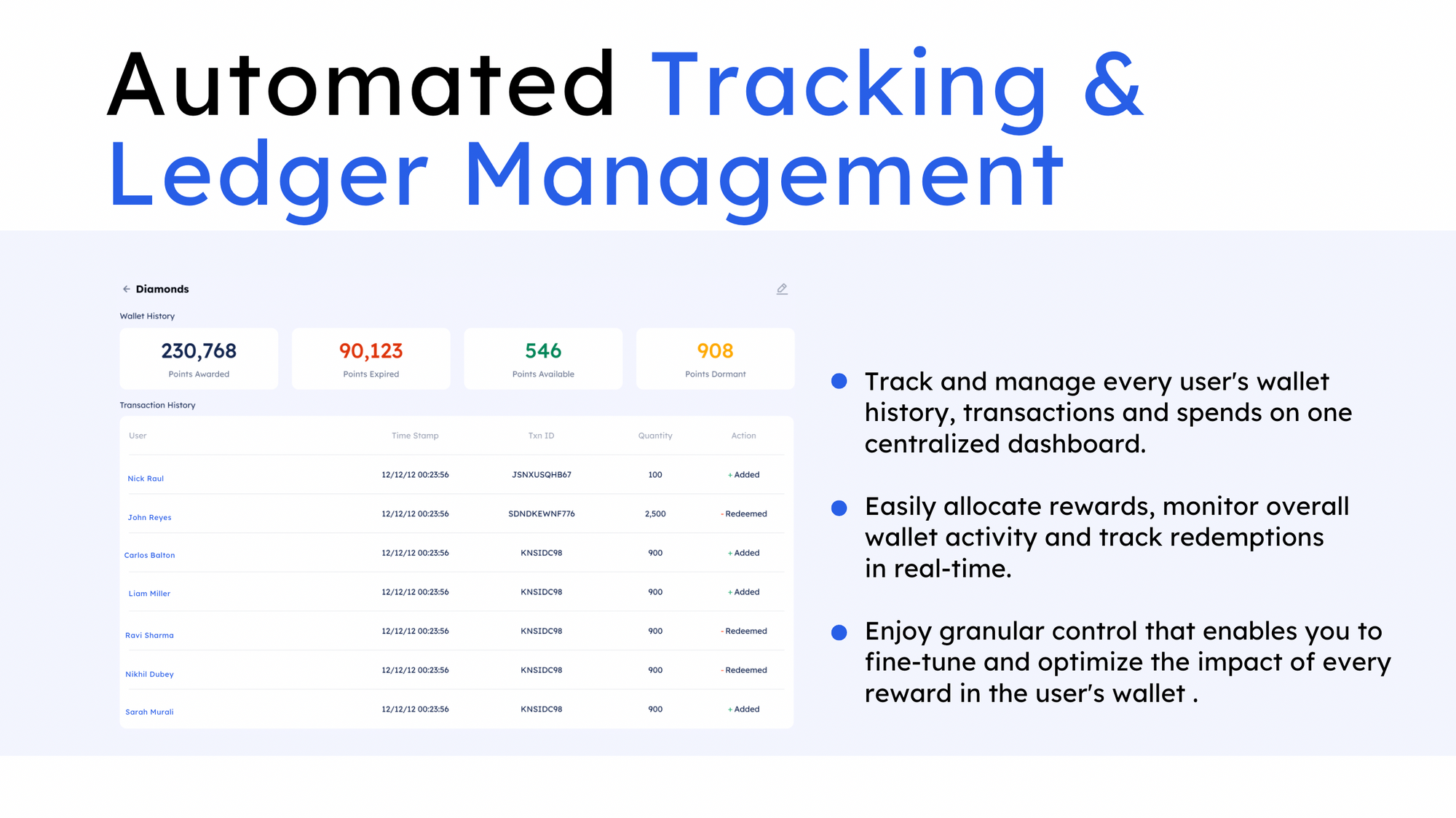 Enjoy completely automated and managed tracking and wallet ledger management with rehook.ai